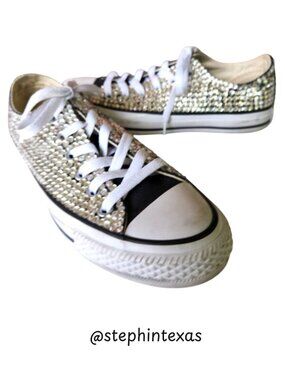 Converse Rhinestone All Star Low-Top Sneakers Women's Size 7